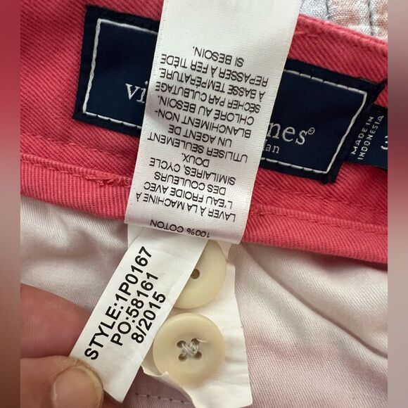 Vineyard Vines Classic Fit Club Pants Pink Cotton Lightweight Straight Leg 30x34 - Picture 4 of 7